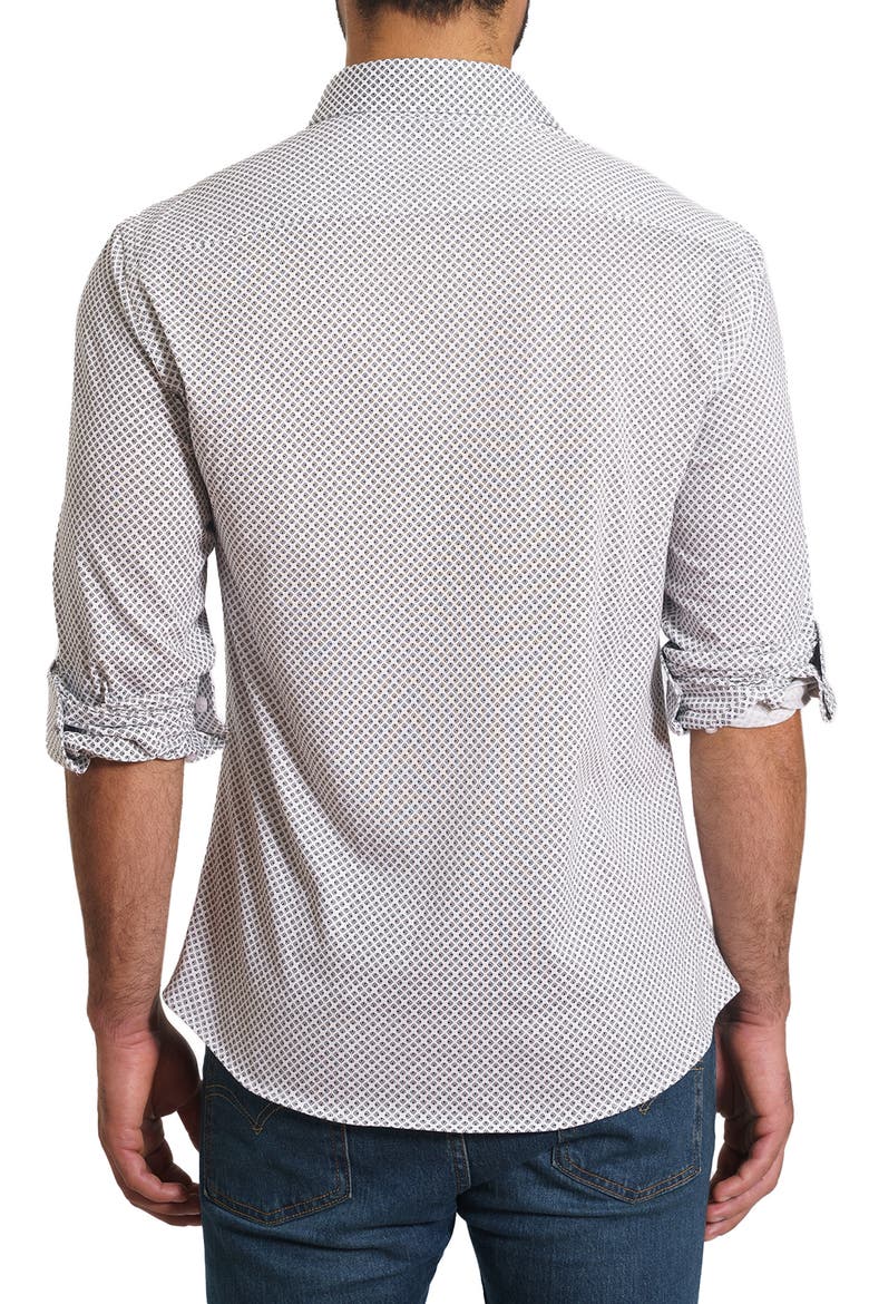 Trim Fit Print Button-Up Shirt, Alternate, color, WHITE PAISLEY