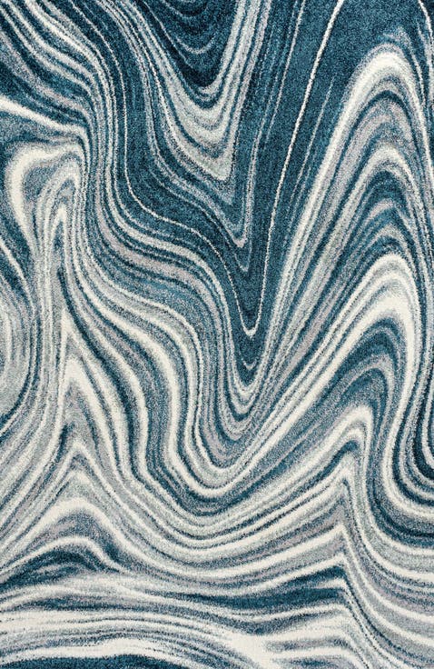 Eleni Contemporary Glam Abstract Marble Area Rug