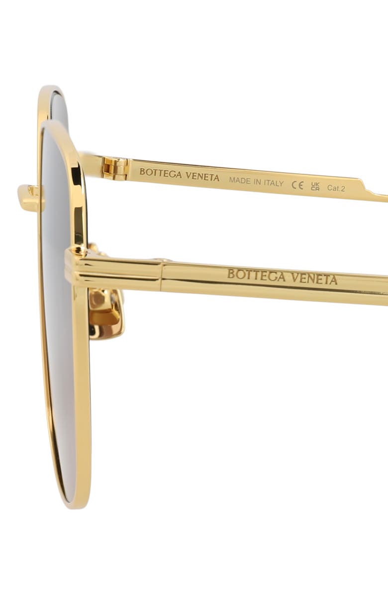 Bottega Veneta 58mm Square Sunglasses, Alternate, color, Gold Gold Brown