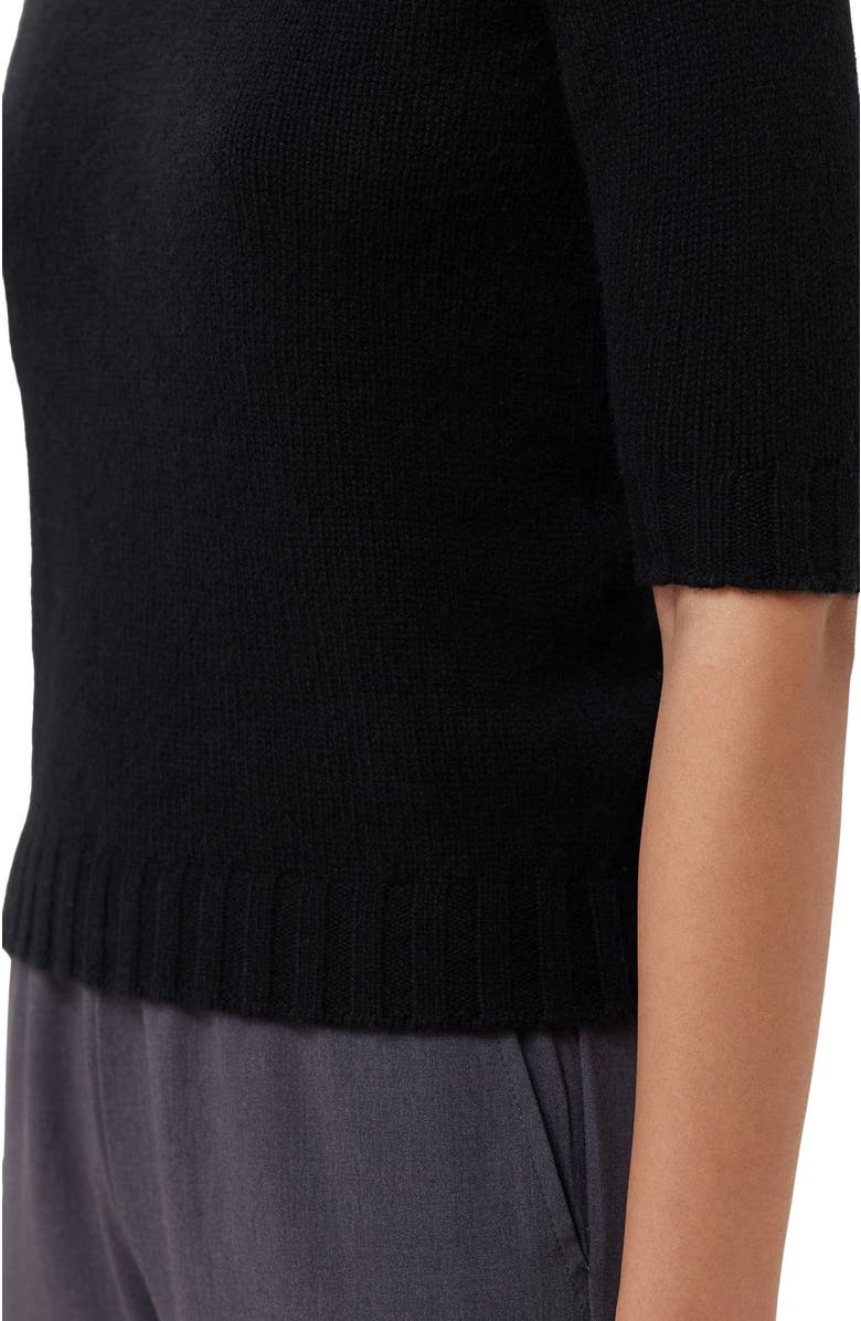 GOBI Mongolian Cashmere Jersey Knitted Cashmere Top, Alternate, color, Black