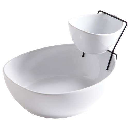 Gibson Gracious Dining 2 Tier Chip And Dip Server Set In White