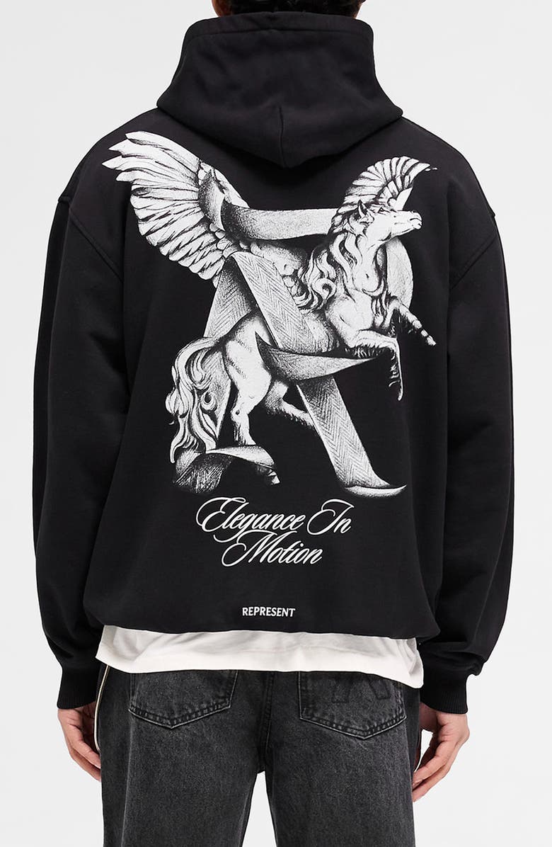 Represent Elegance in Motion Cotton Graphic Hoodie, Alternate, color, 