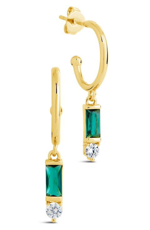 Teigen CZ Drop Hoop Earrings