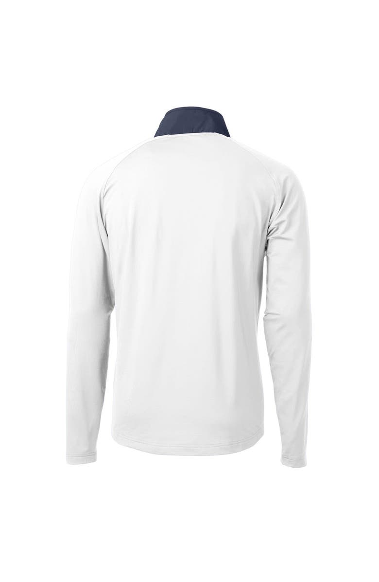 Cutter & Buck Men's Cutter & Buck  White Los Angeles Chargers Helmet Adapt Eco Knit Hybrid Recycled Quarter-Zip Pullover Top, Alternate, color, 