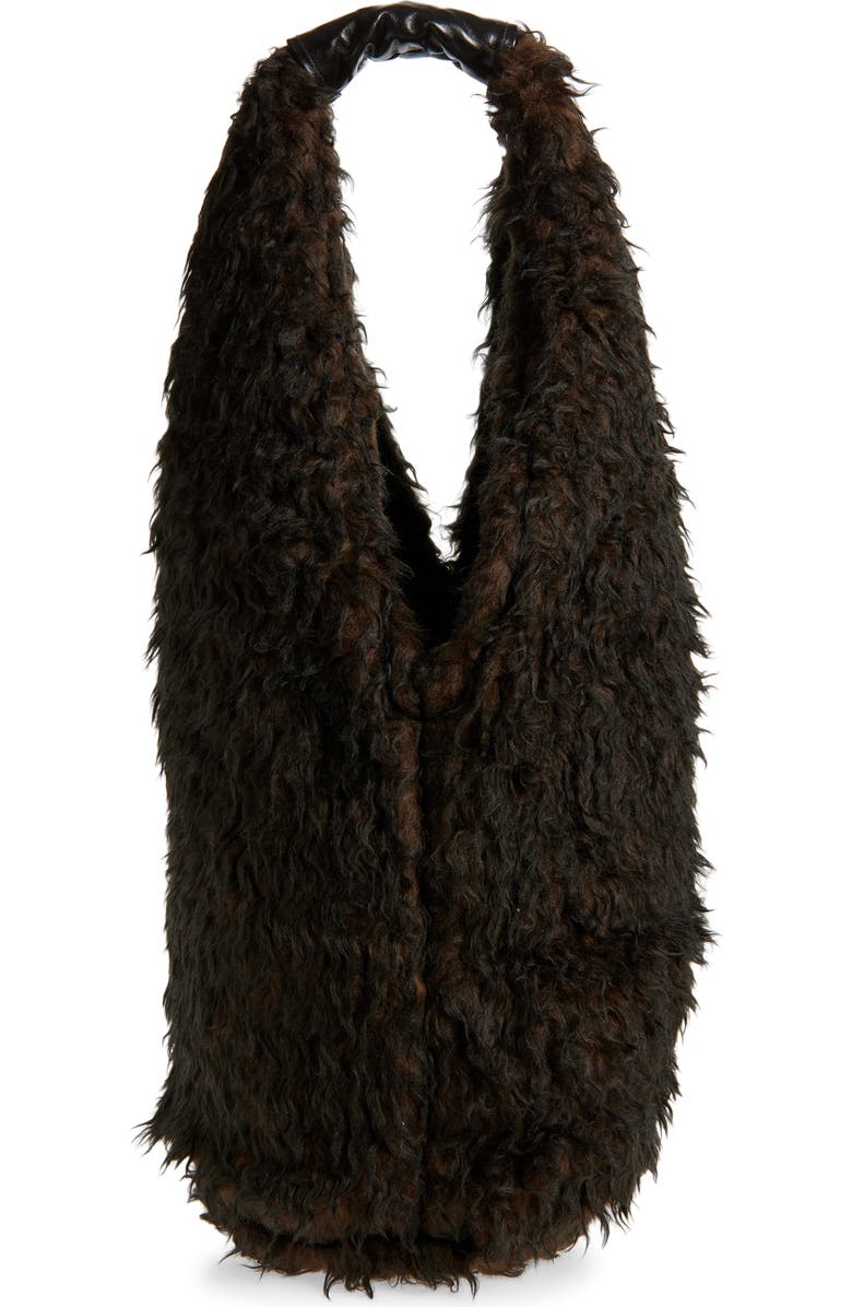 OUR LEGACY Drip Faux Shearling Hobo Bag, Main, color,