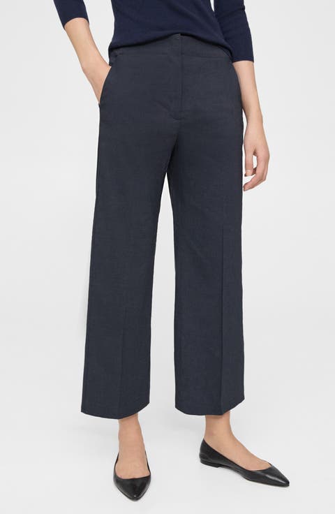 Clean Terena Crop Wide Leg Linen Blend Pants
