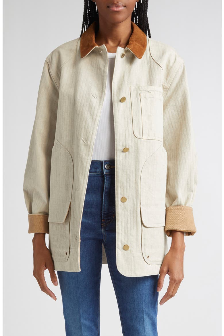 Abbas Cotton Barn Jacket, Main, color, LIGHT OATMEAL