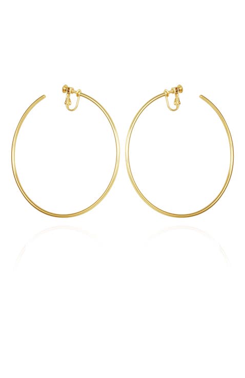 Large Clip-On Hoop Earrings