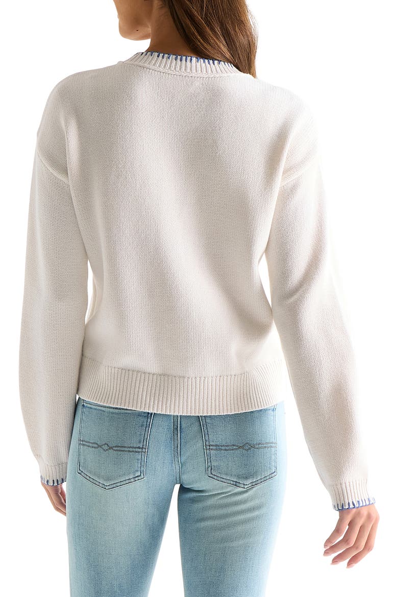 Embroidered Fish Sweater, Alternate, color, GARDENIA