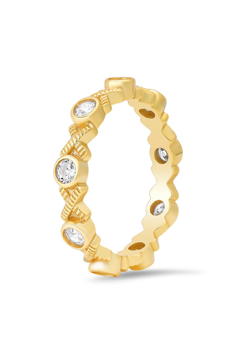 XO Cubic Zirconia Eternity Band Ring, Alternate, color, GOLD