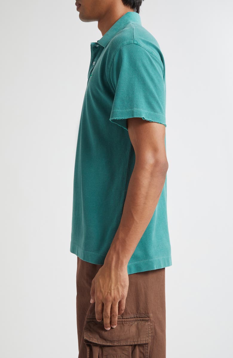 ERL Gender Inclusive Logo Embroidered Polo, Alternate, color, Blue Green