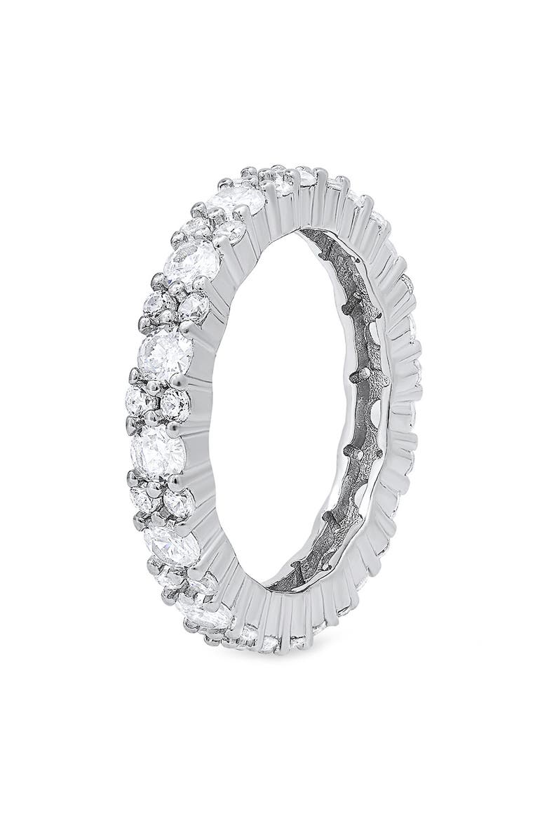 Sterling Silver Cubic Zirconia Eternity Band Ring, Alternate, color, SILVER