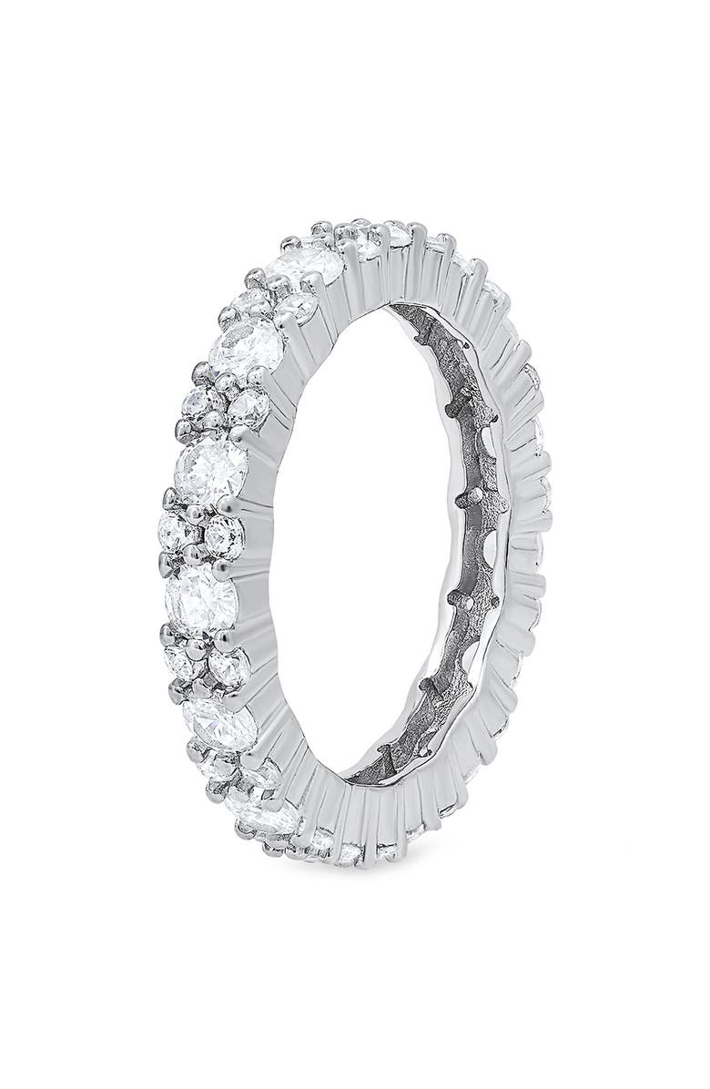 Queen Jewels Sterling Silver Cubic Zirconia Eternity Band Ring, Alternate, color, Silver