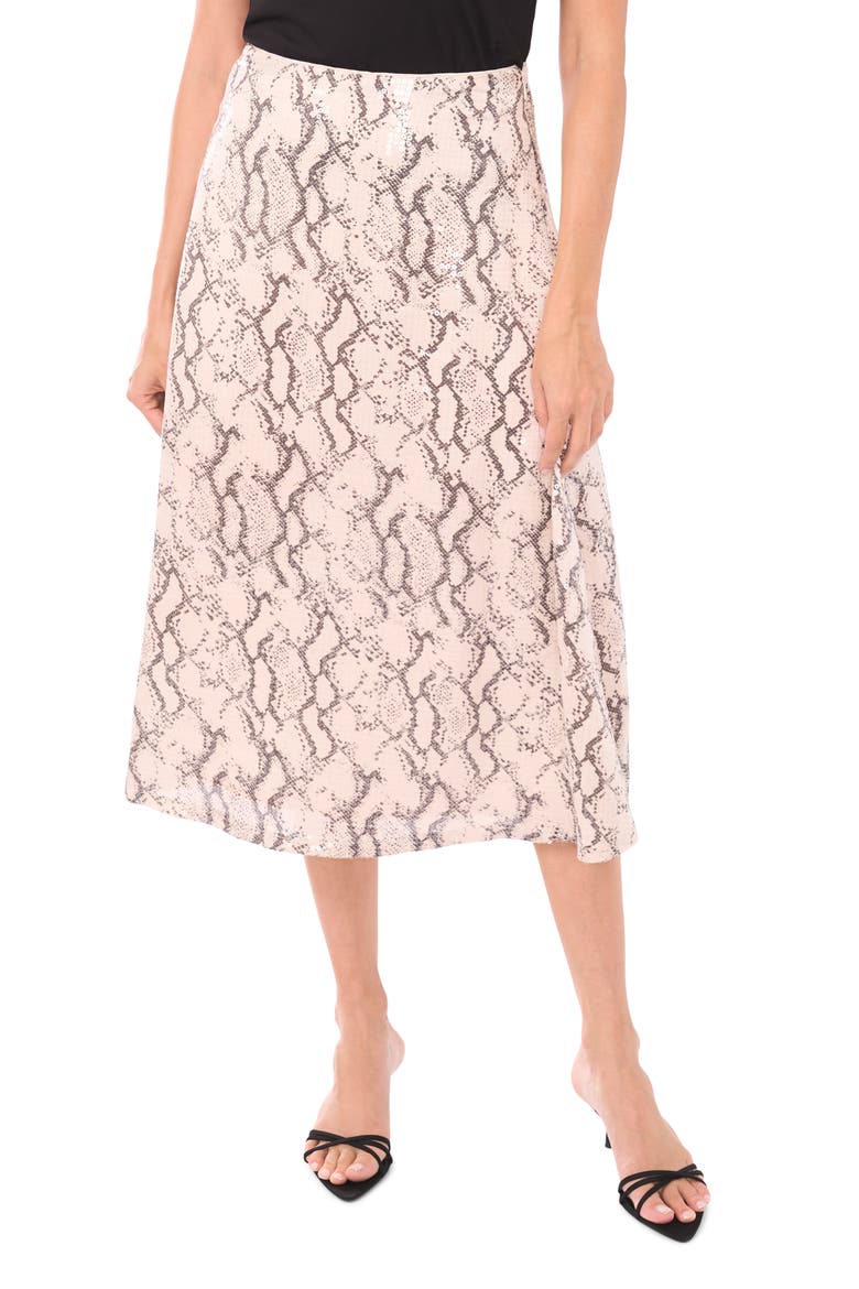 Bias Cut Midi Skirt, Main, color, NEW IVORY