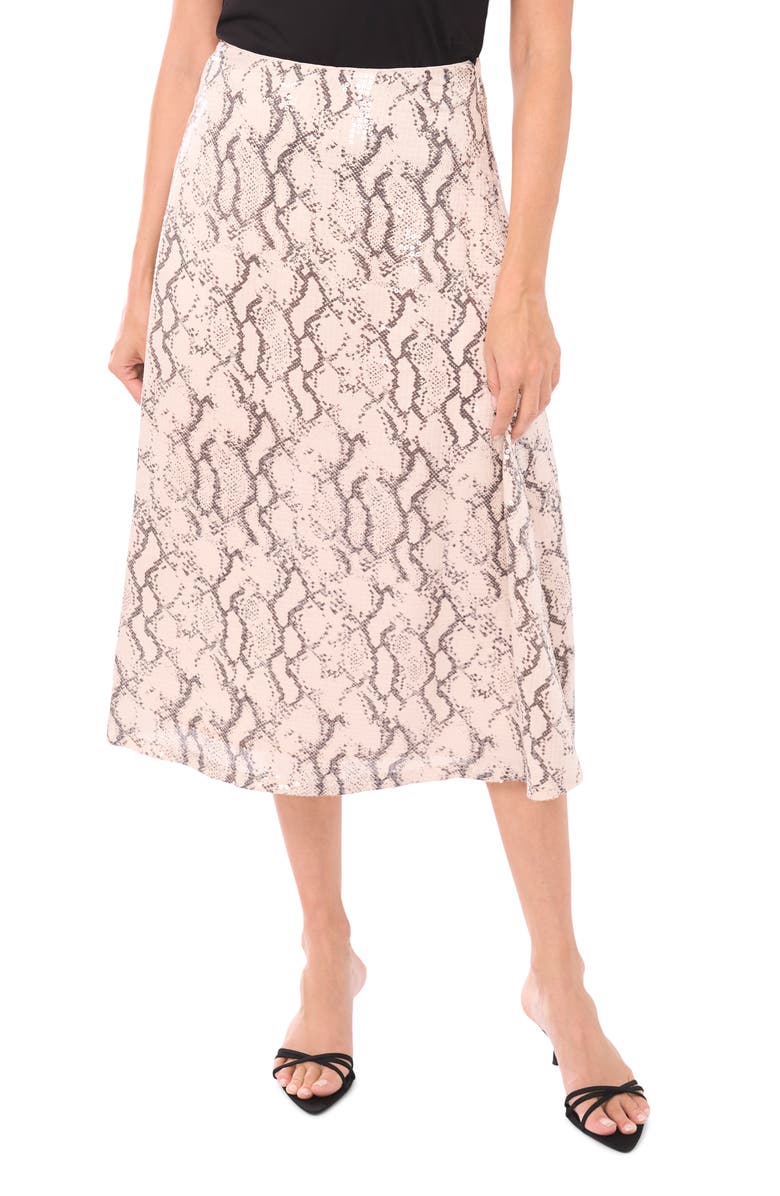 Vince Camuto Bias Cut Midi Skirt, Main, color, New Ivory