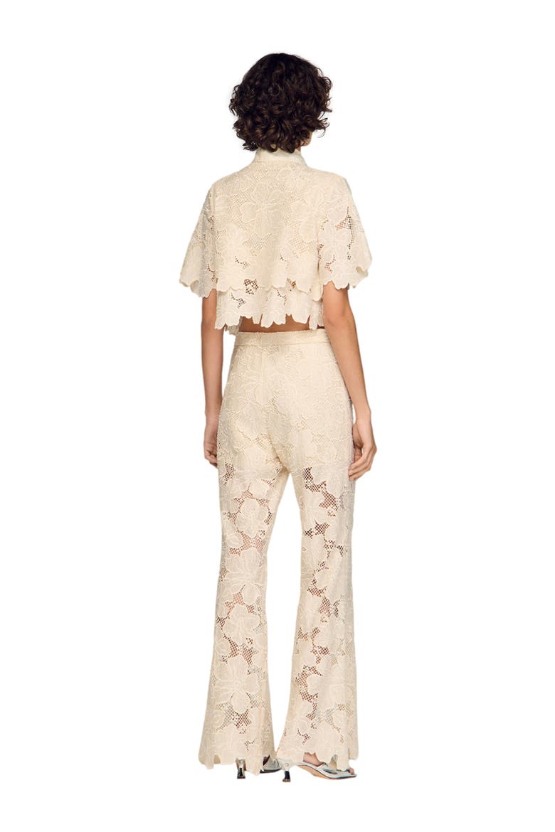 Guipure lace trousers, Alternate, color, Ecru