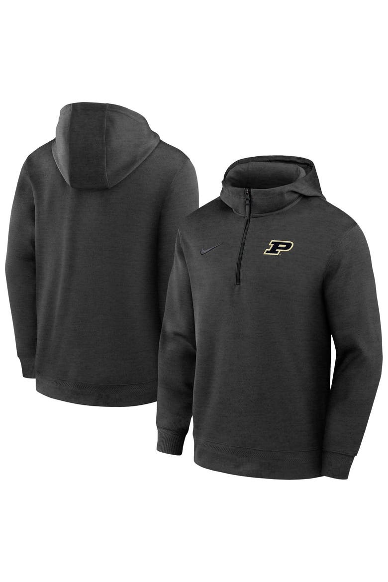 Men's Nike Black Purdue Boilermakers Coaches Dri-FIT Half-Zip Hoodie, Main, color, Black