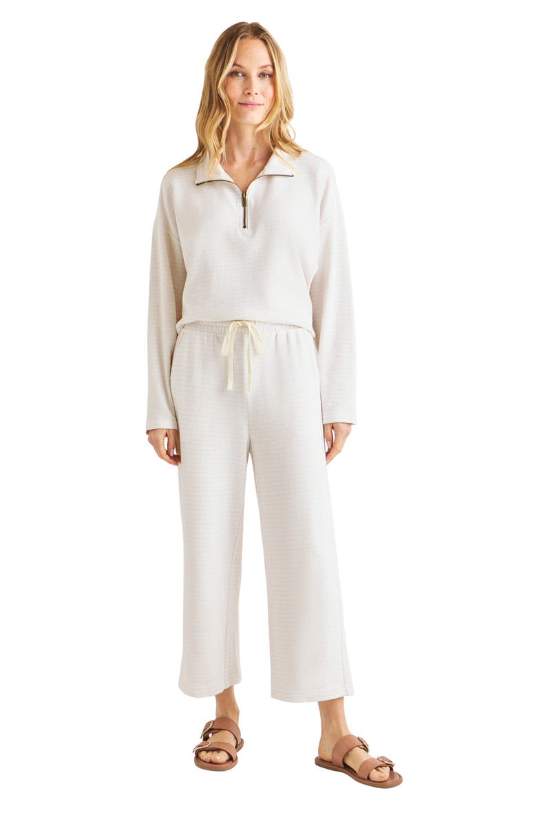 Splendid Bisous Stripe Cotton Blend Crop Drawstring Pants, Alternate, color, 