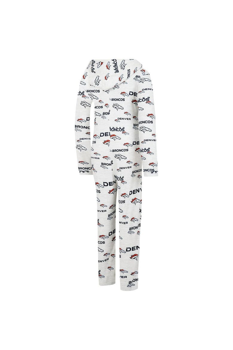 Women's Concepts Sport  Cream Denver Broncos Docket Hoodie Full-Zip Union Suit, Alternate, color, Cream