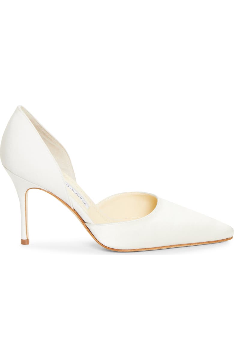 Manolo Blahnik Taylerbinu Satin d'Orsay Pump, Alternate, color, Cream