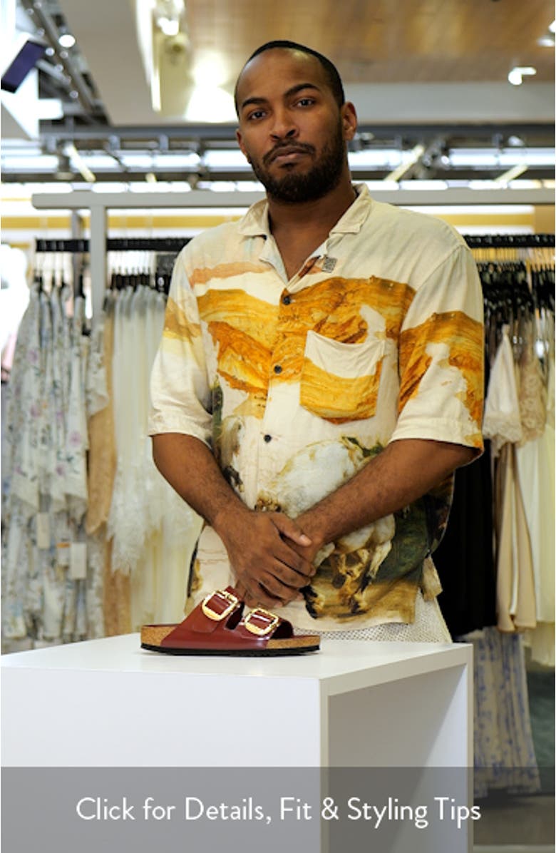 Arizona Hammered Big Buckle Slide Sandal, sales video thumbnail