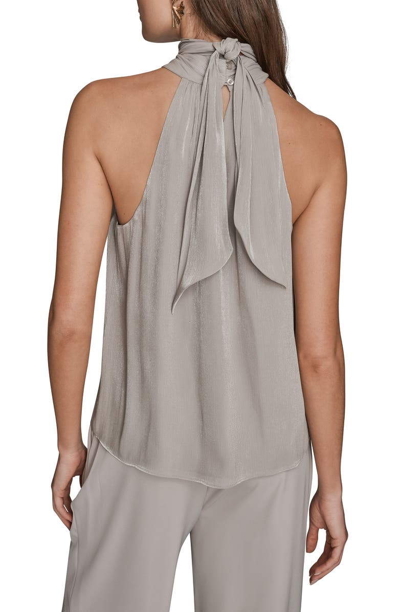Donna Karan New York Metallic Halter Top, Alternate, color, Vapor