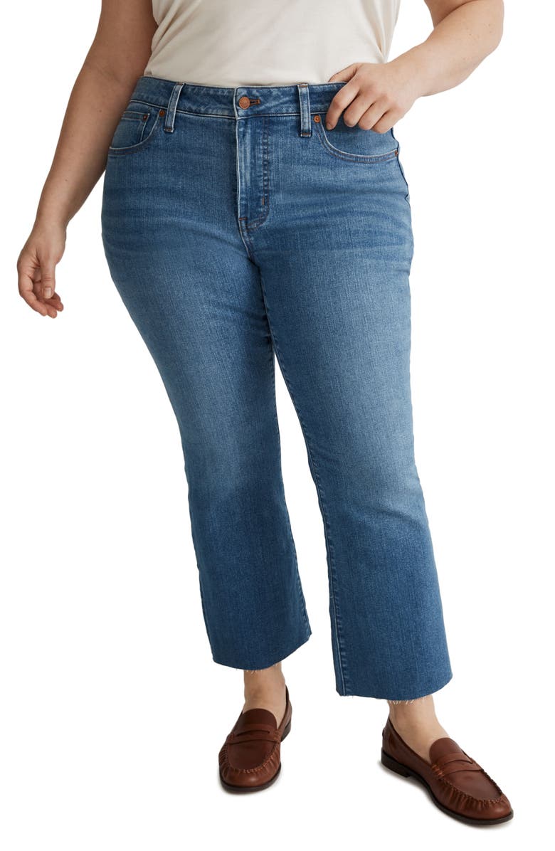 Madewell Raw Hem Kick Out Crop Jeans, Main, color, Cherryville Wash