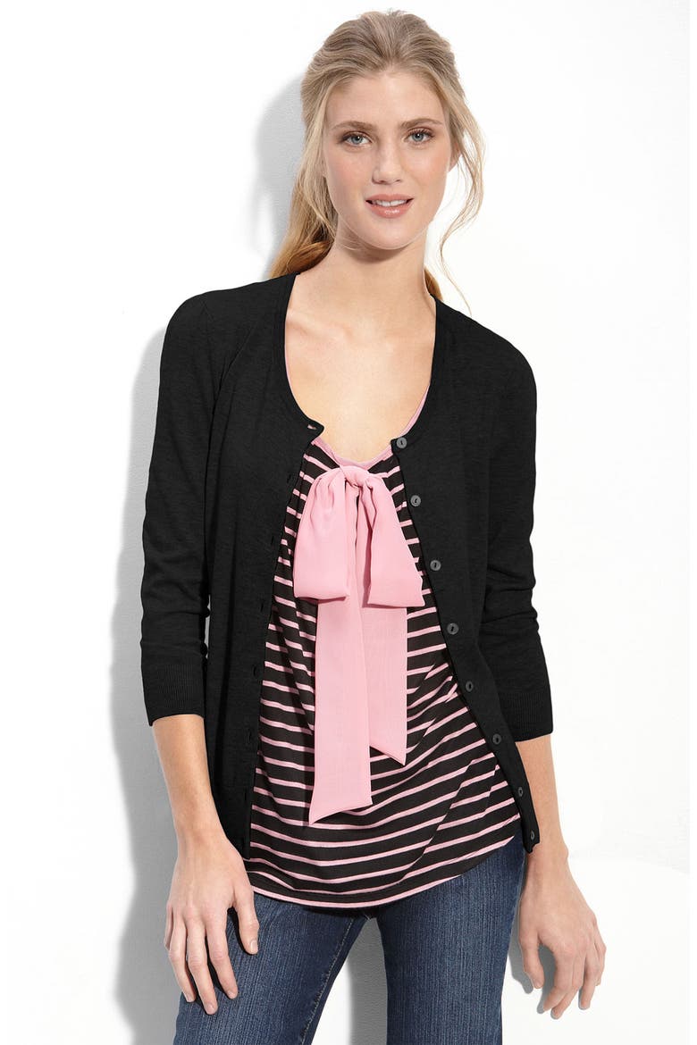 Stripe Bow Front Tank, Alternate, color, BLACK/ PINK