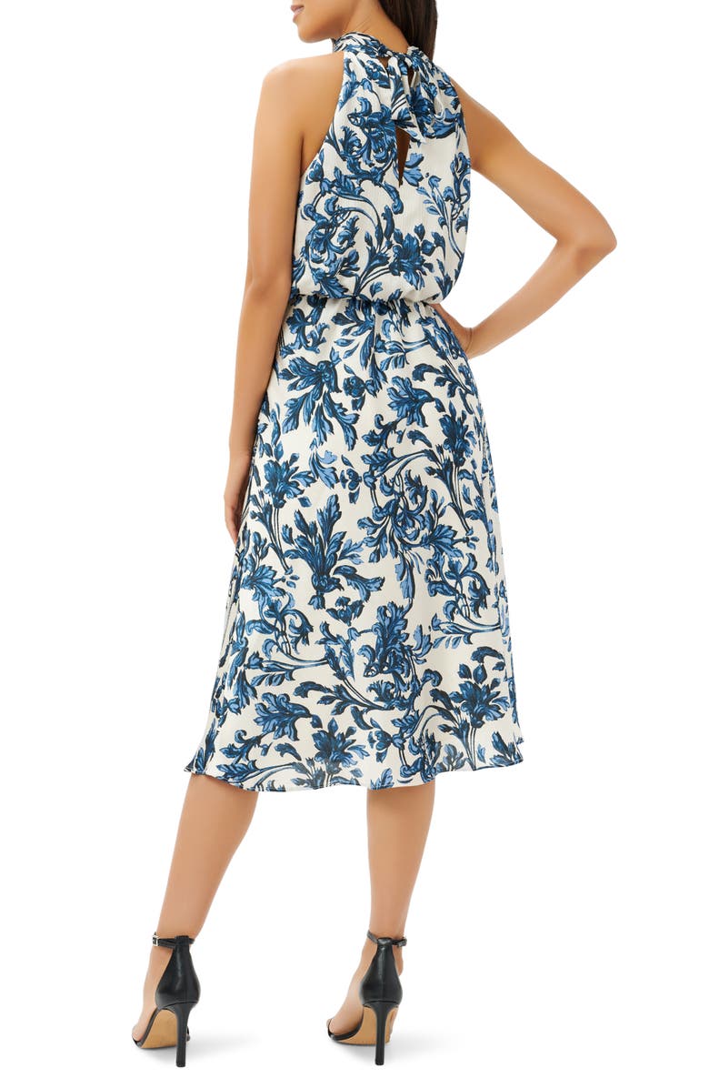 Adrianna Papell Halter Satin Midi Dress, Alternate, color, 