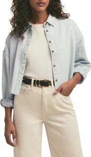 Favorite Daughter The Ex Boyfriend Crop Denim Shirt