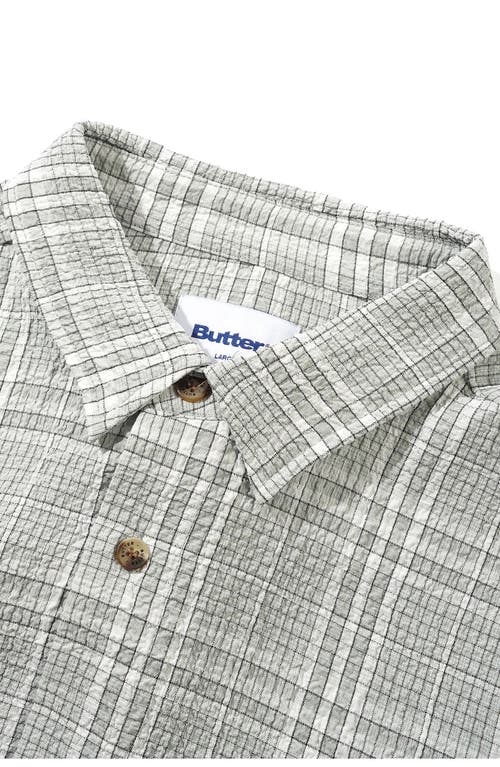Butter Goods Equipment Plaid Seersucker Short Sleeve Button-up Shirt In Gray