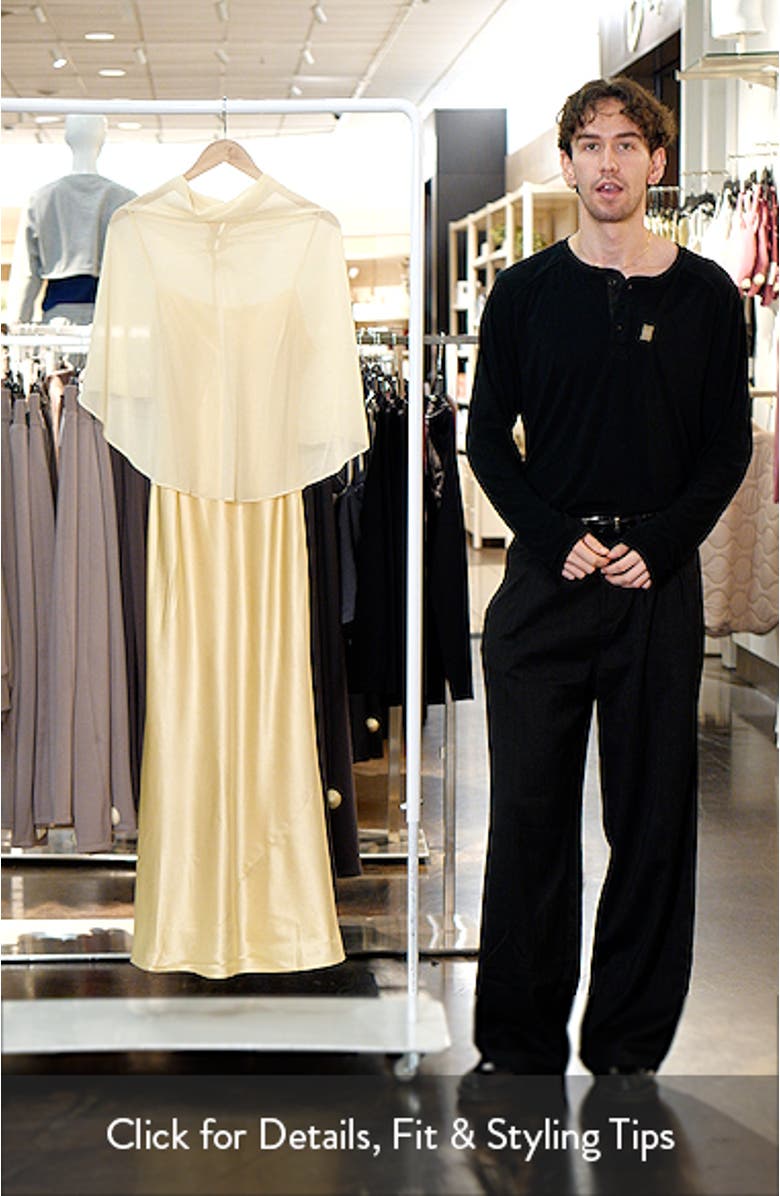 Lilibeth Cape Silk Maxi Dress, sales video thumbnail