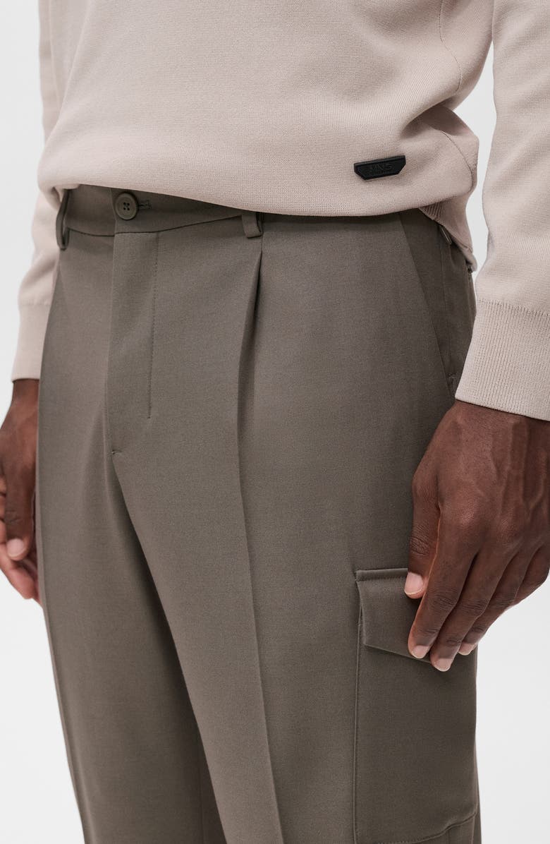 MANGO Slim Fit Thermolite<sup>®</sup> Pleated Cargo Pants, Alternate, color, Medium Brown