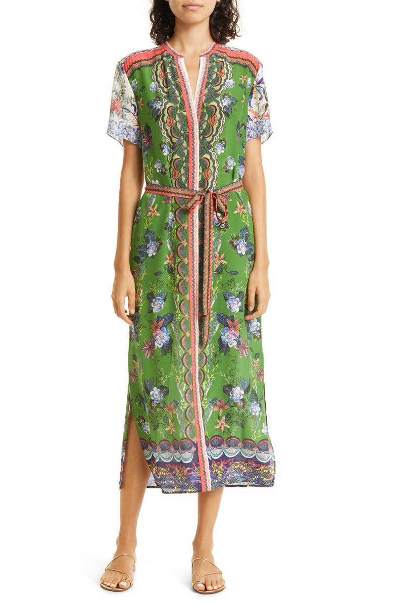 SALONI Vicki Print Silk Midi Dress, Main, color,
