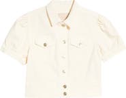 PAIGE Kendra Short Sleeve Crop Denim Jacket