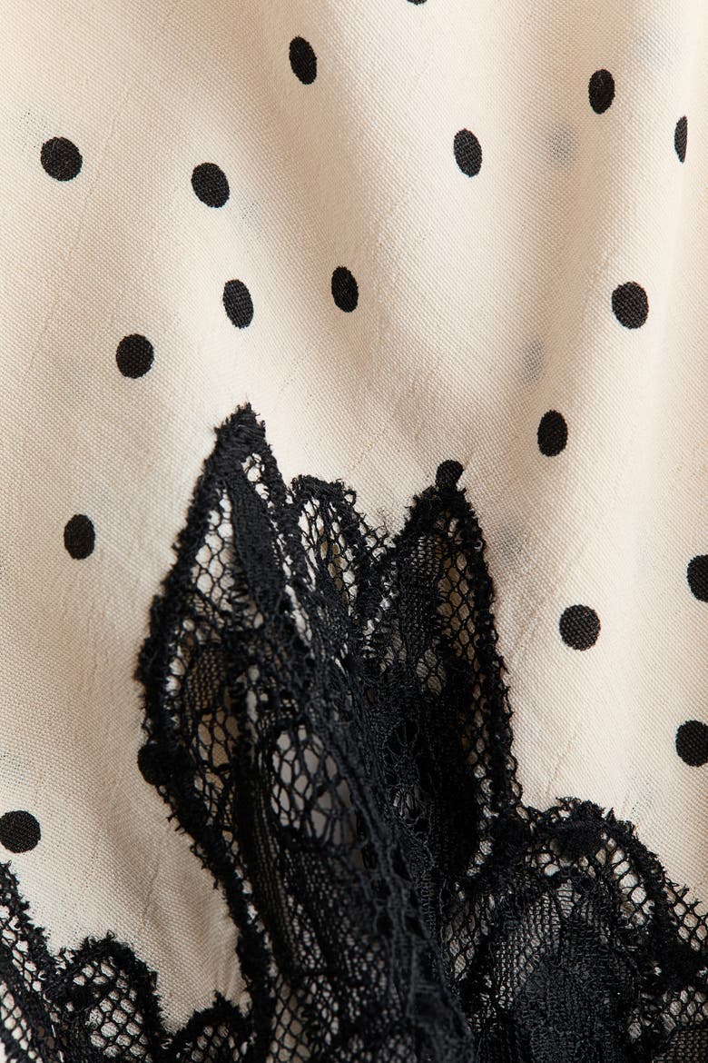 Lace-trimmed Skirt, Alternate, color, Cream/polka dot