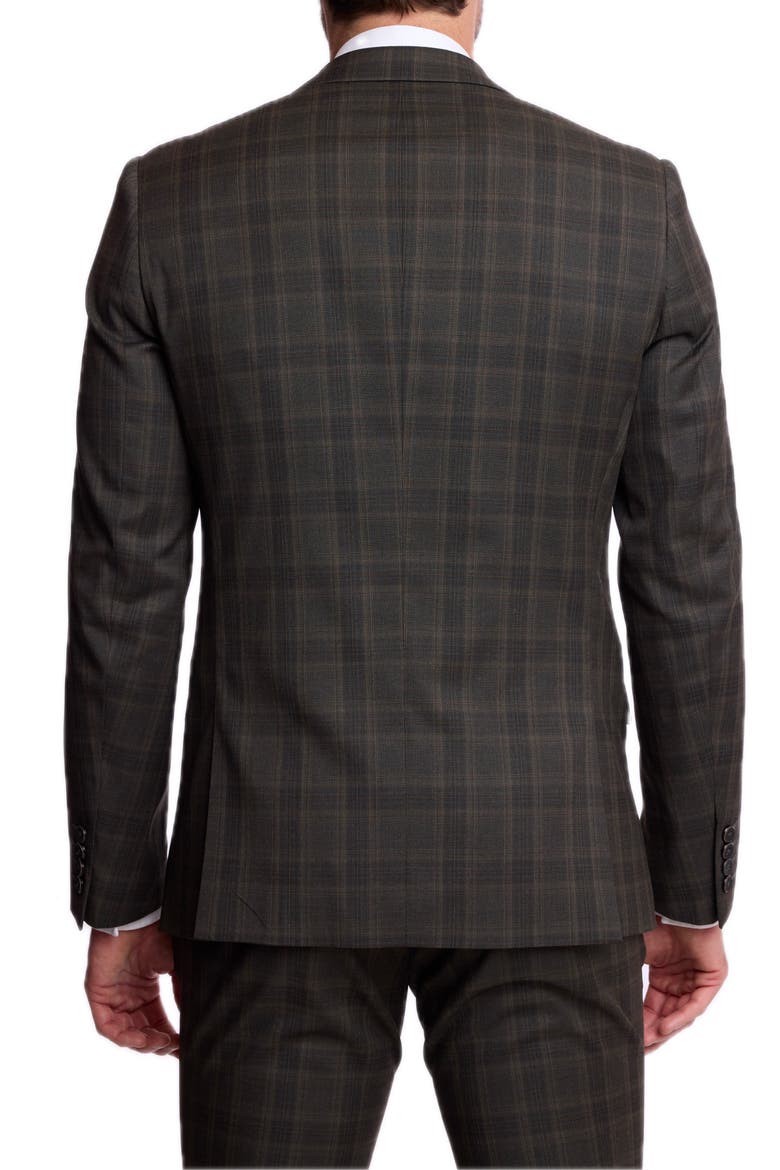 Dover Slim Fit Notch Lapel Suit Jacket, Alternate, color, DARK ARMY CHECK