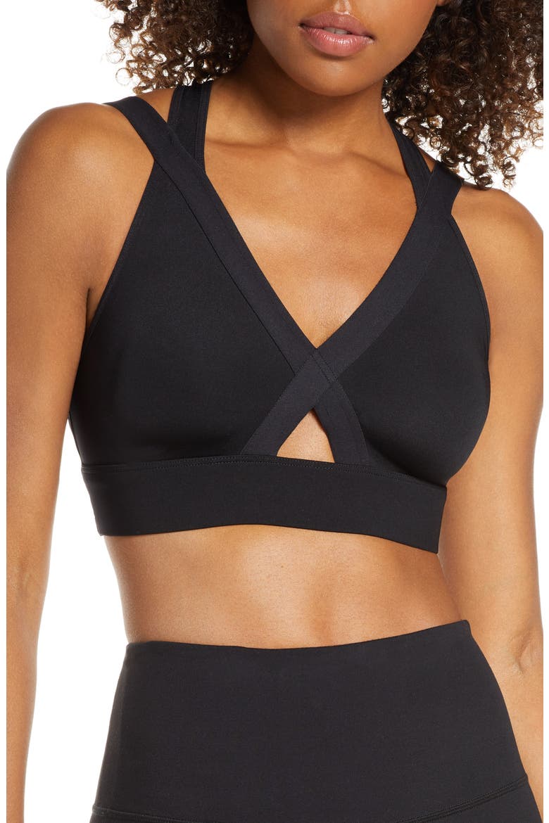 Agility Sports Bra, Main, color, BLACK