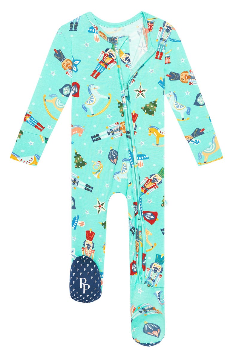 Posh Peanut Fritz Nutcracker Holiday Fitted Footie Pajamas, Alternate, color, 