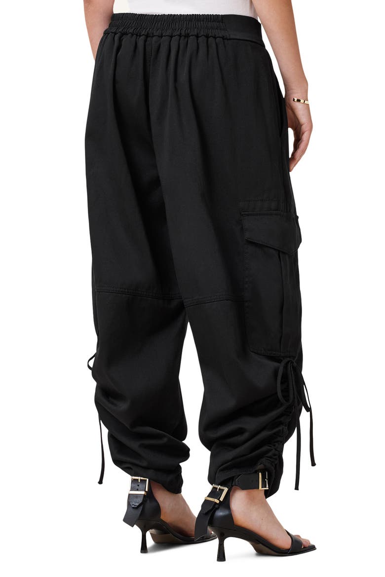 Kaye Ruched Cargo Pants, Alternate, color, BLACK
