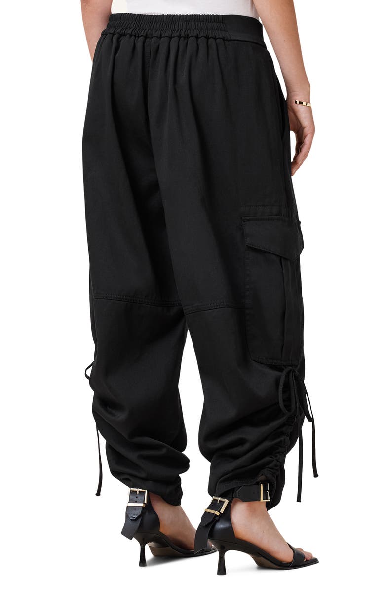 AllSaints Kaye Ruched Cargo Pants, Alternate, color, Black