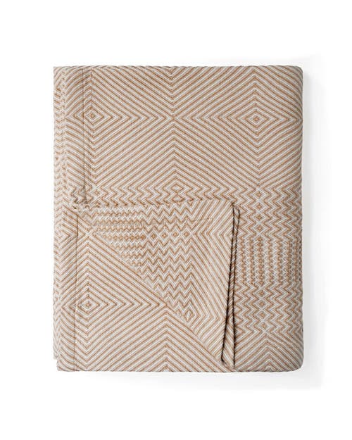 Mungo Throw Cotton Whalebone Blanket In Taupe