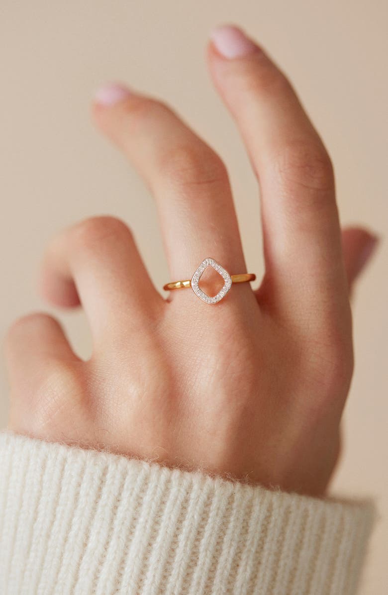Monica Vinader Riva Mini Kite Diamond Stacking Ring, Alternate, color, Gold