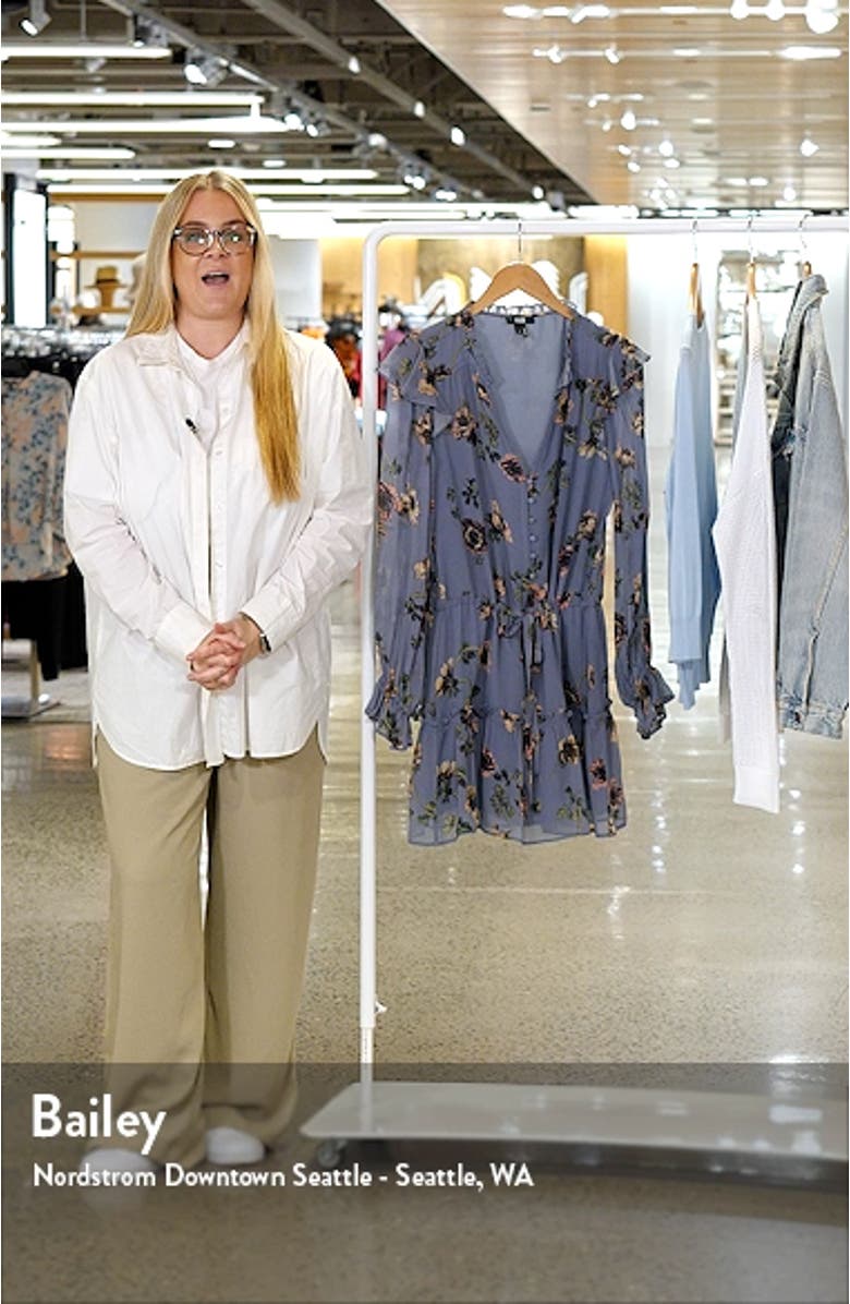 Pomello Long Sleeve Silk Minidress, sales video thumbnail