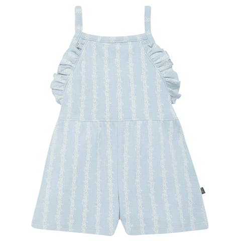 Baby & Toddler Girls Brown Star Floral Ruffle Romper