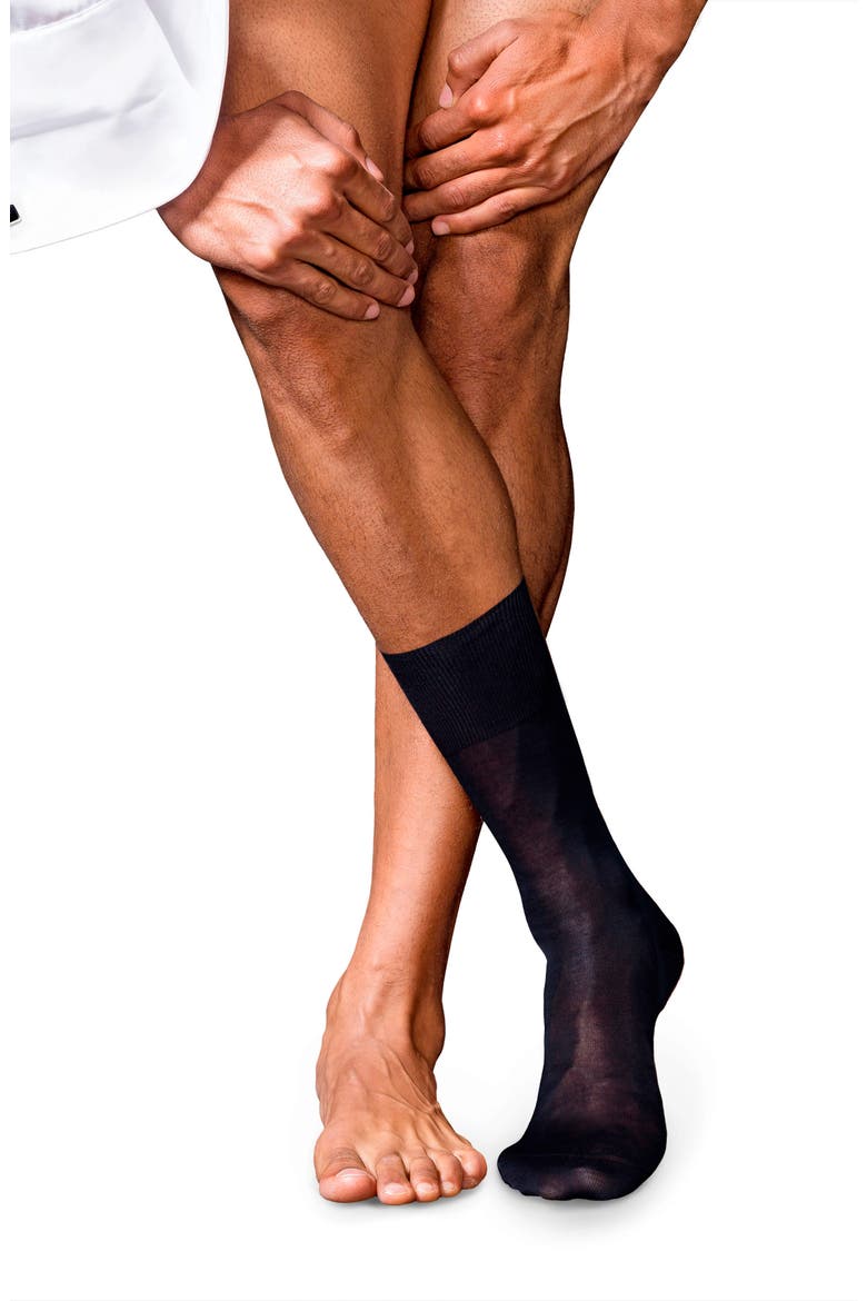 No. 9 Cotton Blend Socks, Alternate, color, DARK NAVY
