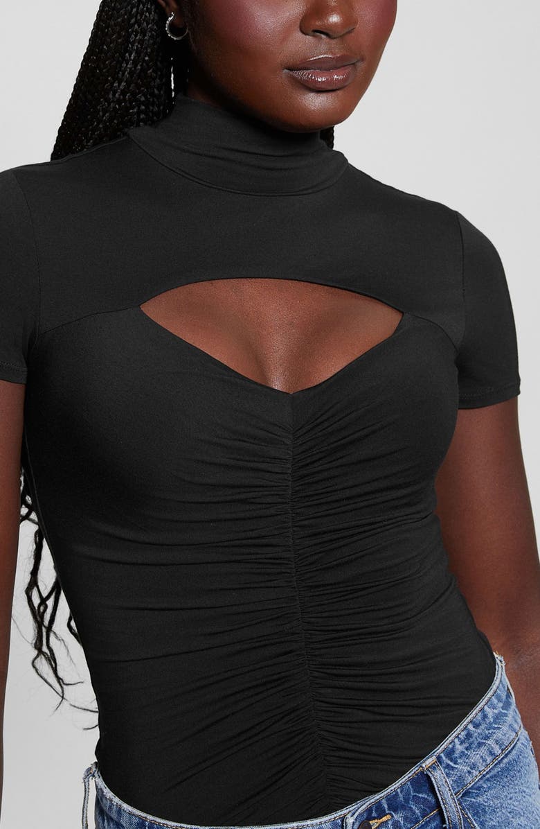 GUESS Brienna Cutout Jersey Top, Alternate, color, 