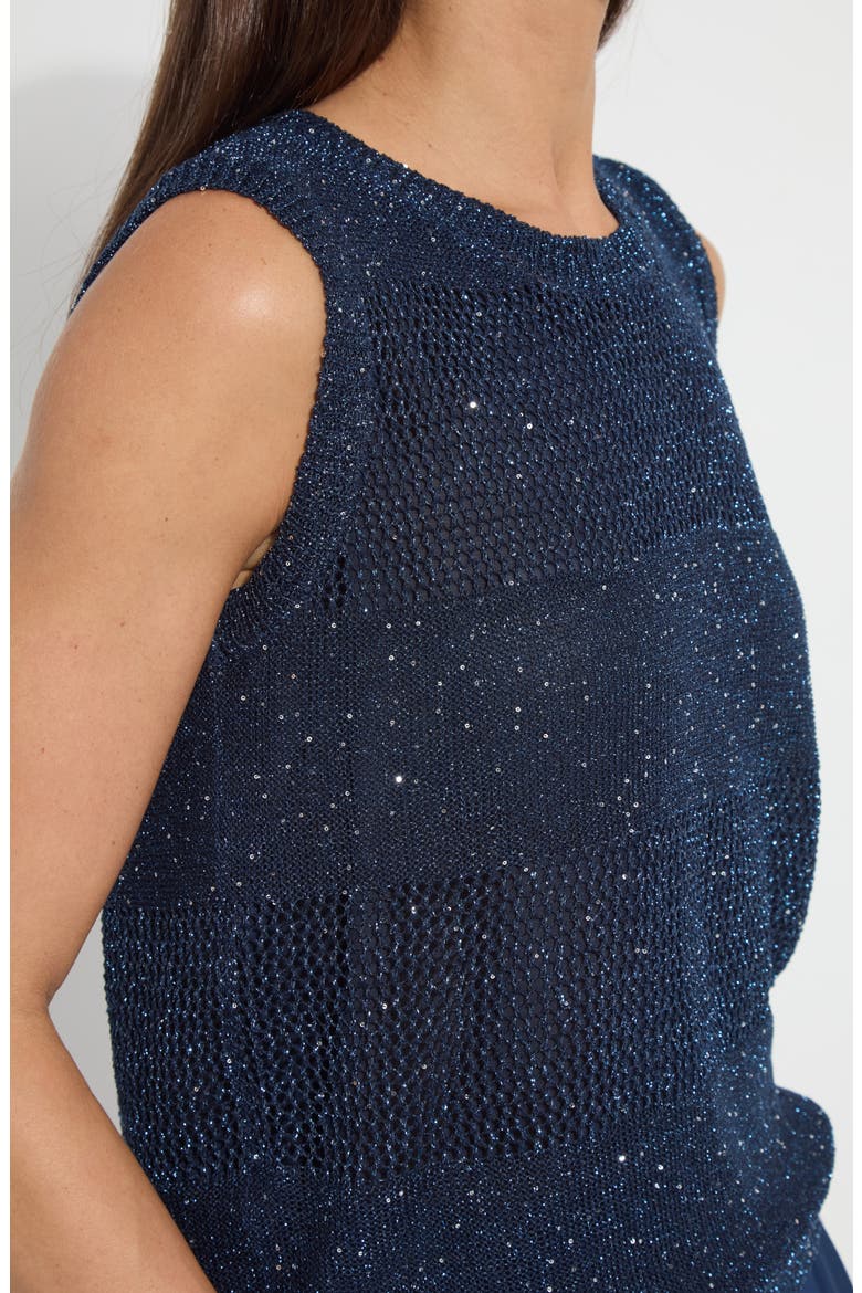 Nicola Sequined Shell, Alternate, color, CAPRI BLUE SEQUINS