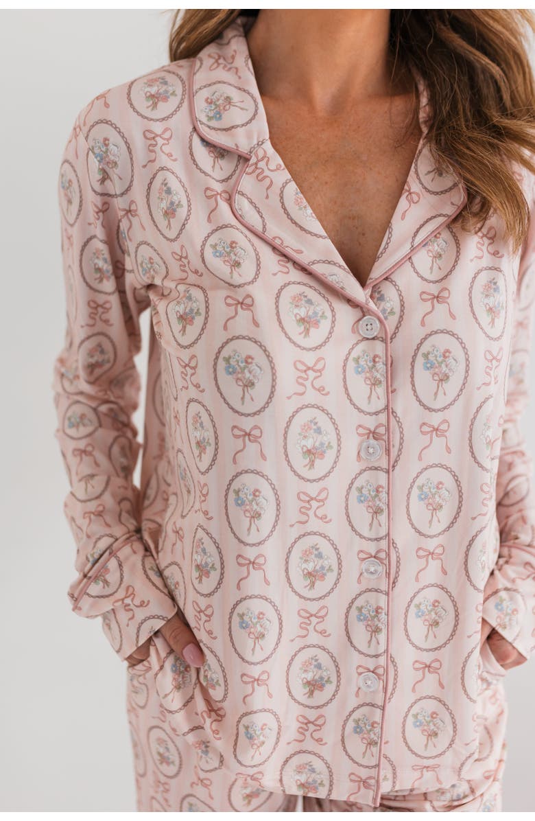 In My Jammers Blaire Long Sleeve Sleepwear Set, Alternate, color, Floral / Bow Print