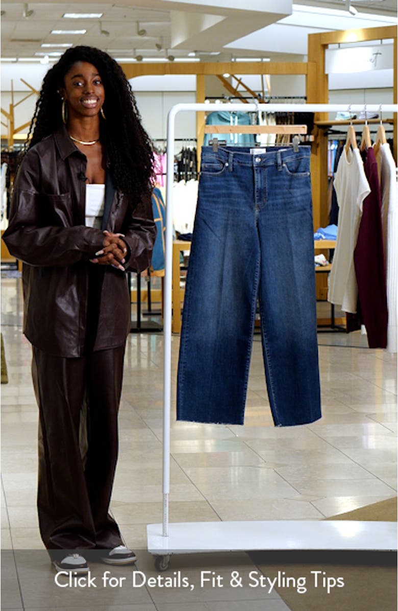 Le Slim Palazzo Raw Hem High Waist Crop Wide Leg Jeans, sales video thumbnail